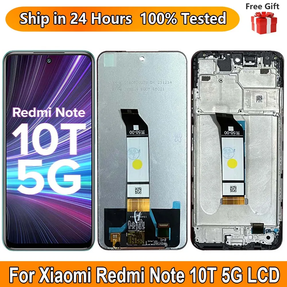 For Xiaomi Redmi Note 10T 5G M2103K19I LCD Display, with frame Touch Panel Digital Assembly For Redmi Note10T Screen Replacement