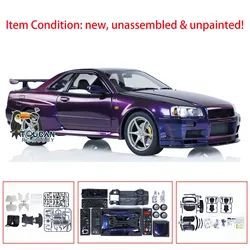 Disponibile Capo 1/8 RC Auto da corsa GTR R34 Kit Modello di veicolo alla deriva non verniciato con trasmissione differenziale a due velocità Giocattoli regalo