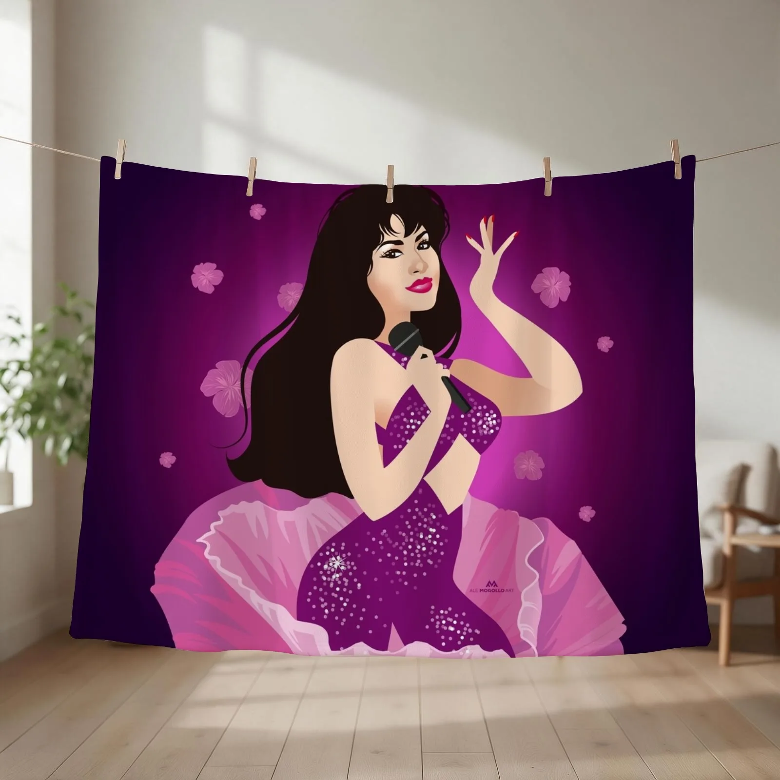 Como La Flor Throw Blanket Thermal Flannel Fabric Nap For Decorative Sofa Blankets