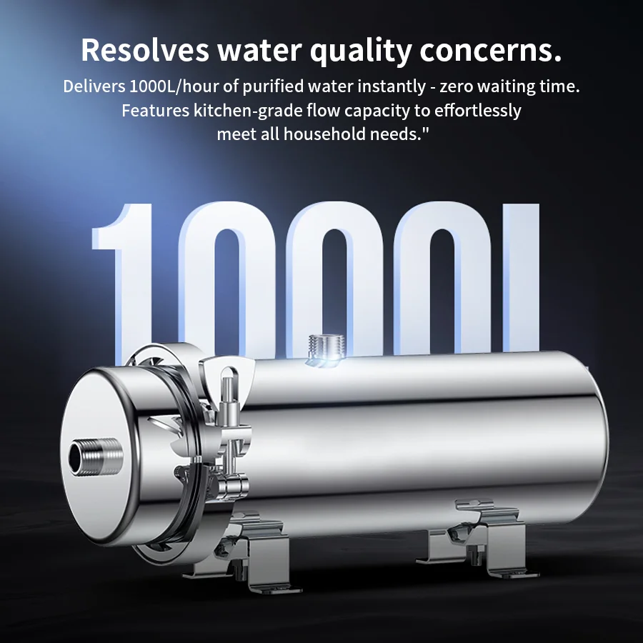 Eiree 1000l-10000l membrana de ultrafiltração doméstica purificador de água poço purificação de água para água de torneira rural grande fluxo ra