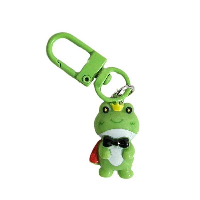 Cute Cartoon Green Frog Keychain Lovely Animal Keyring Handbag Pendant Charms Car Key Accessories For Girls Jewelry Gift