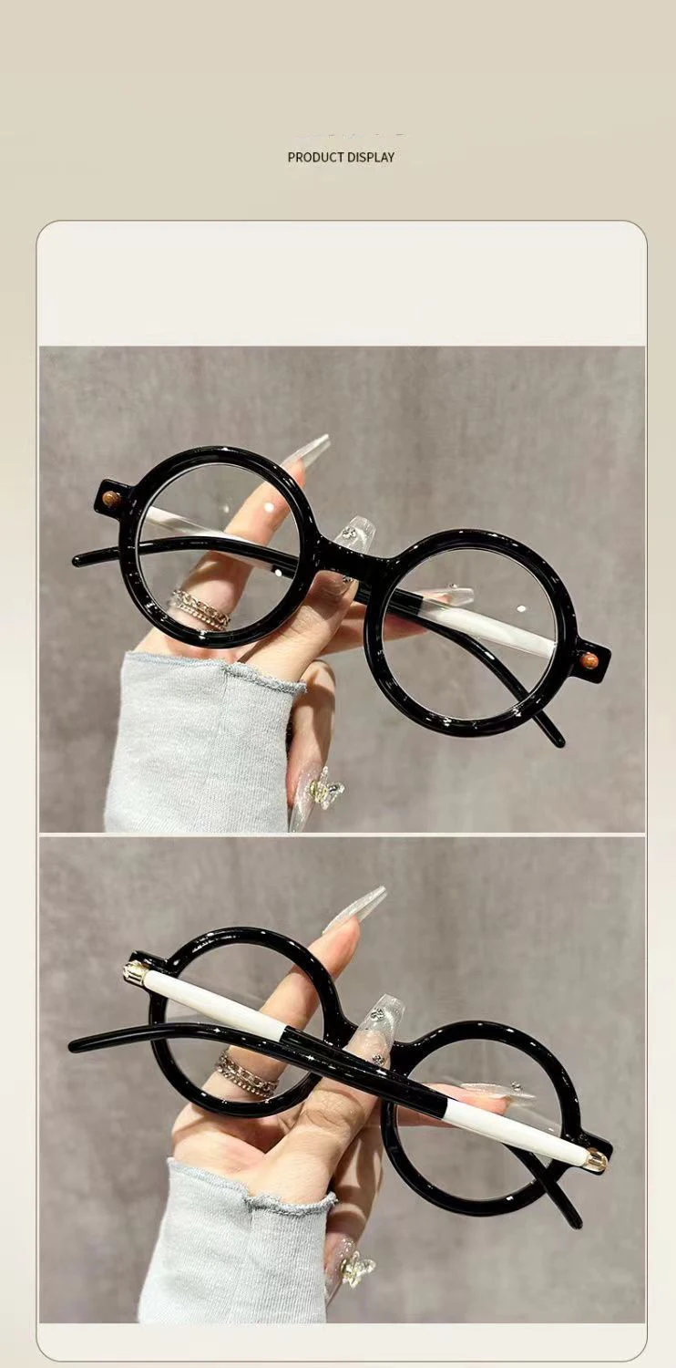 Runde Schwarz Weiß Lesebrille Frauen Männer AntiBlau Licht Vintage Presbyopie Weibliche Lesen Hyperopie Brillen Für Lesen + 1,0 + 1,5 – Detail 9