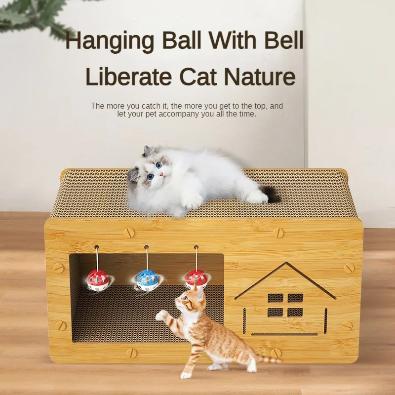 Cat Scratching Board Cat Nest Multi-functional Double-layer Cat Toy Corrugated Paper Large Wear-resistant Cat Villa Pet Supplies