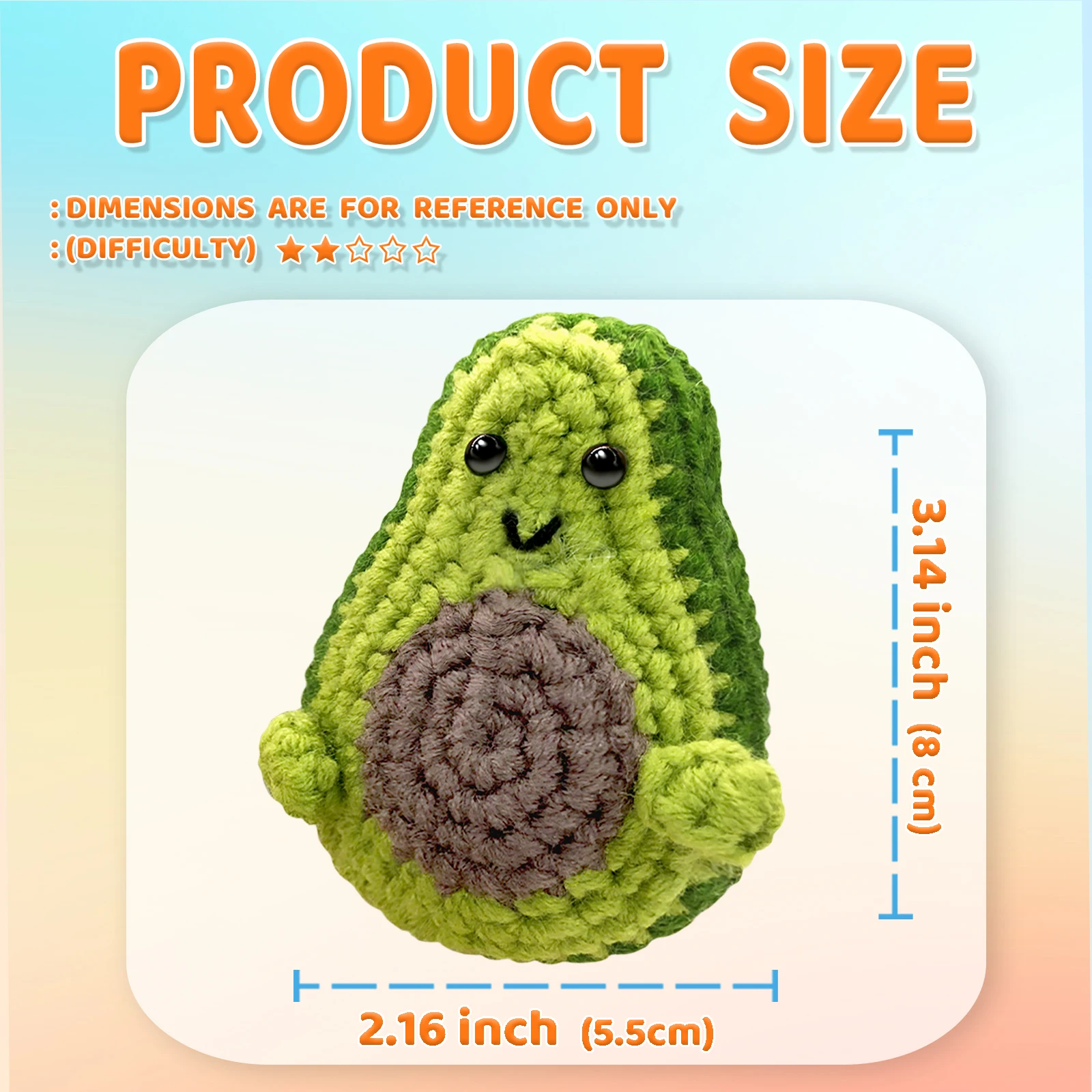 مجموعة أدوات كروشيه على شكل فاكهة تحمل علامة YAMAXIN للمبتدئين - مجموعة أدوات حرفية DIY مع مشروع فنون الحياكة والحرف اليدوية