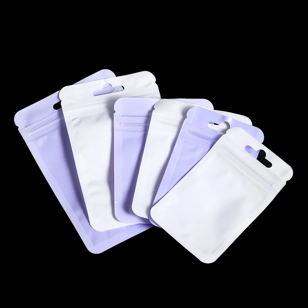 20/50pcs Plastic Macaron Self Sealing Bag With Transparent Display Window for Portable Gift Jewelry Storage Display Bags