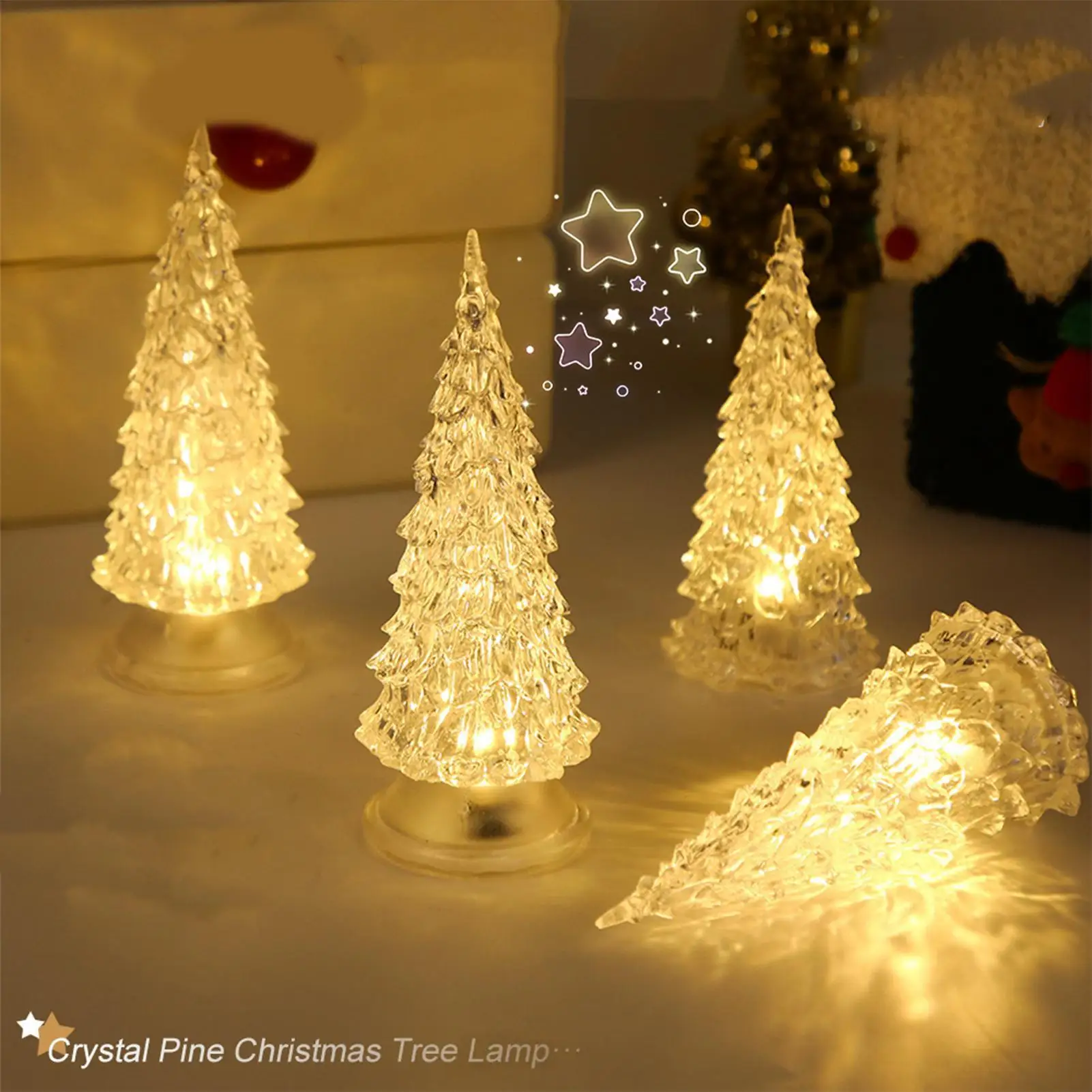 Light Up Christmas Tree Decor 7-Color Changing LED Festive Nightlight Tabletop Christmas Tree With Lights For Holiday Party
