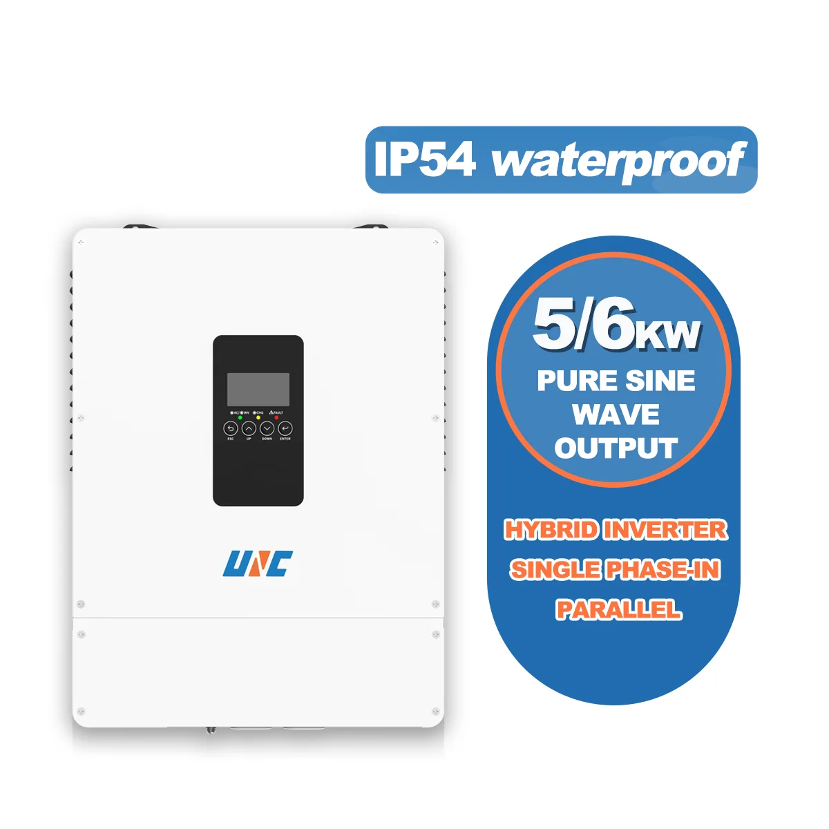 5kw 6kw MPPT Pure Sine Wave Hybrid Inverter RS485 WiFi CT Control For Lithium LiFePO4 Battery Over Voltage Protection System