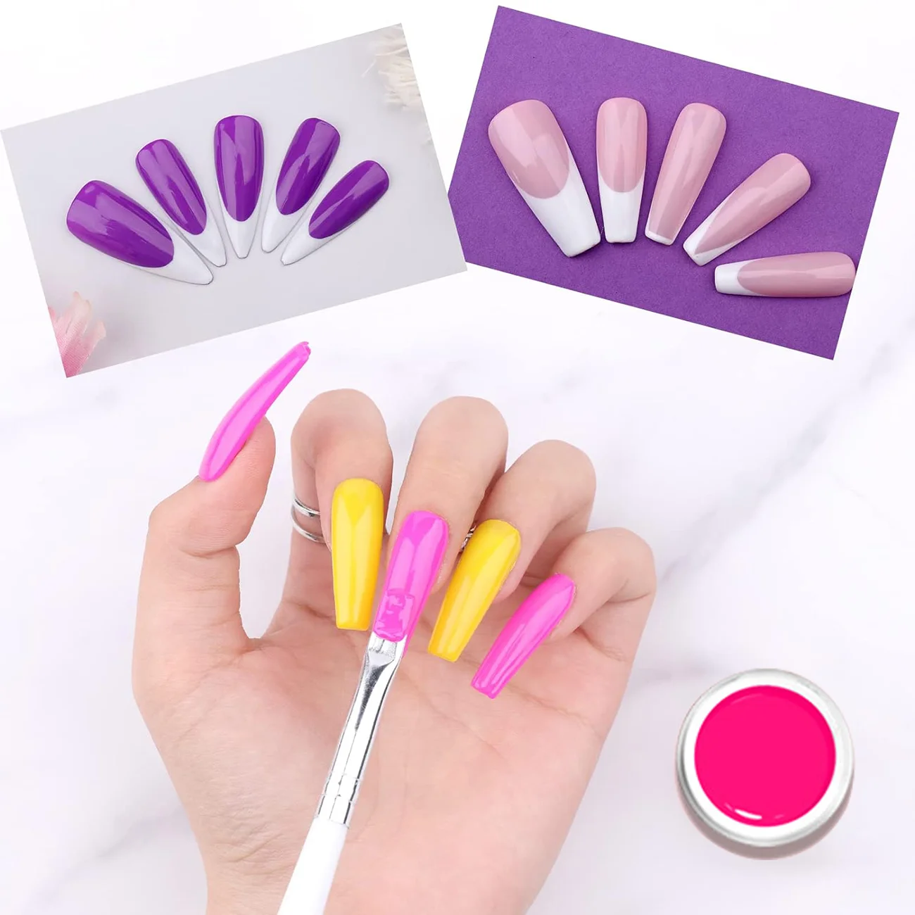 36-Farben-Nagelkunst-Set mit Gelbeschichtung, festes Kleber-Beschichtungsgel