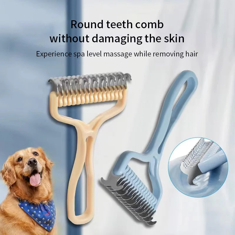 Cat brush Cat Fur Knot Cutter Pets Hair Removal Comb Dog Grooming Shedding Tools Double sided Stainless Brush Pet Products