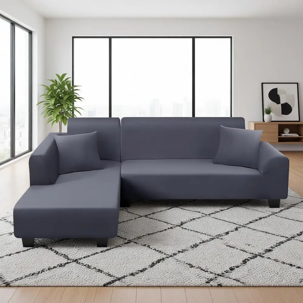 

Чехлы для угловых диванов L-образной формы, суперэластичные, 2 шт., для диванов на 3+3 места, чехол для секционного дивана с 2 подушками