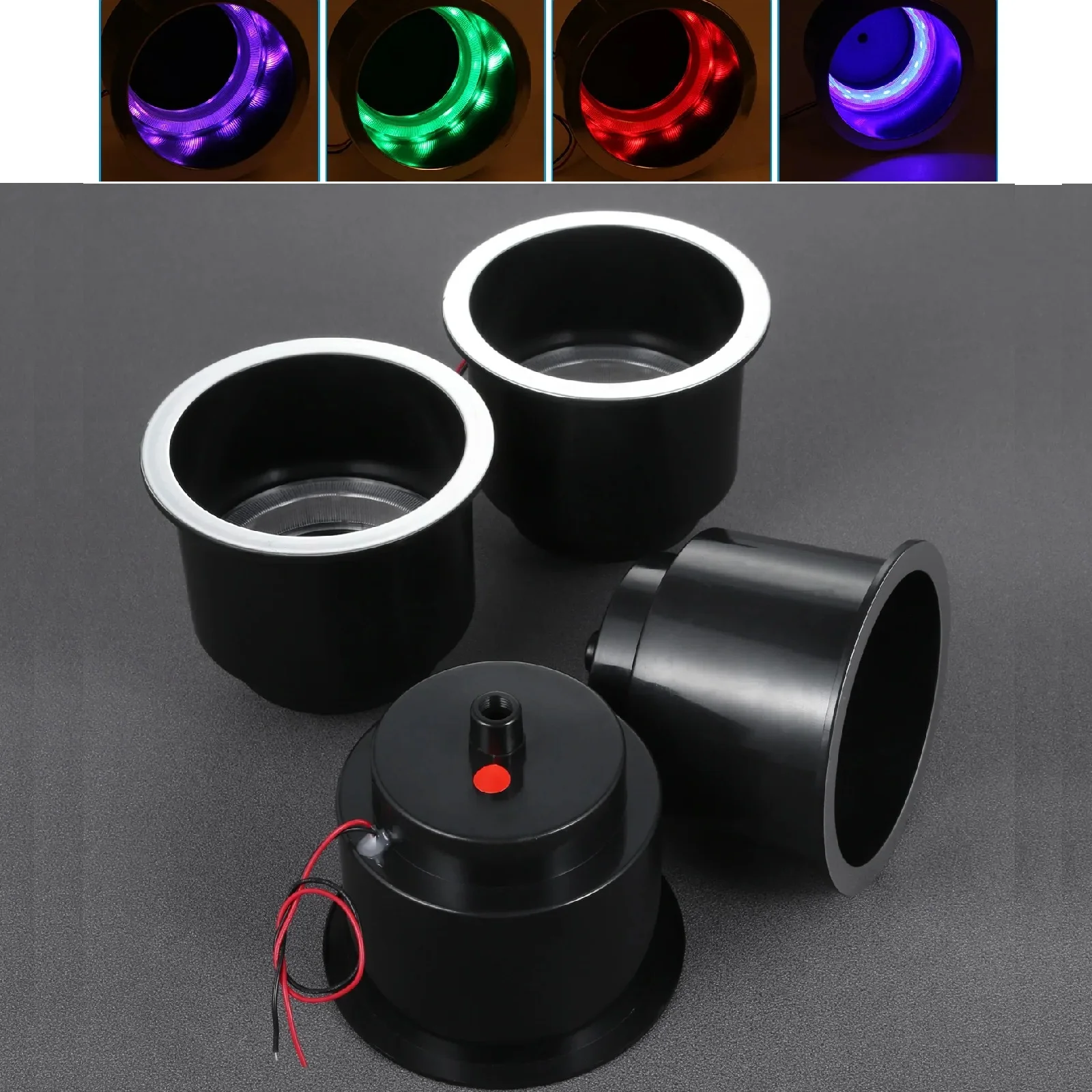 Recessed Drop In Plastic Marine RV Car Cup Drink Can Water Bottle Holder Plastic with Water Outlet Drain Holes for Boat/Car/Sofa