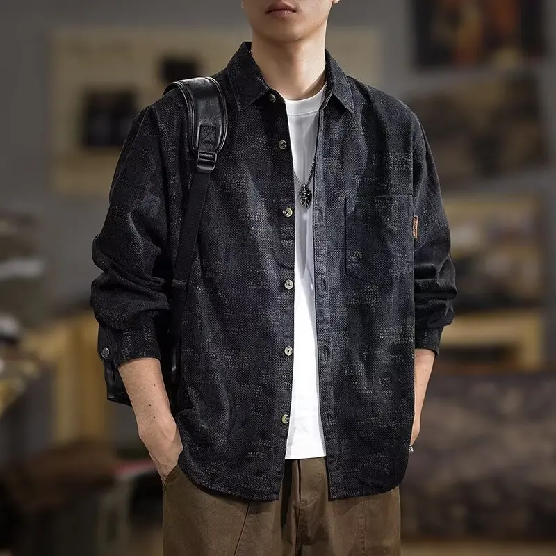 

Весенне-осенняя рабочая одежда из чистого хлопка, джет свободного кроя, мужская верхняя одежда большого размера, тяжелая мужская верхняя одежда Fat Brother