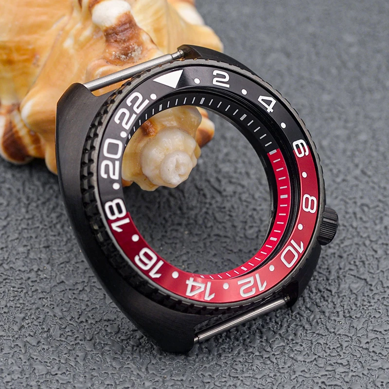 Case Sealed Back Cover Sapphire Glass Fit SKX 6105 6309 Turtle Abalone NH35 Automatic Movements Watch Replace Parts