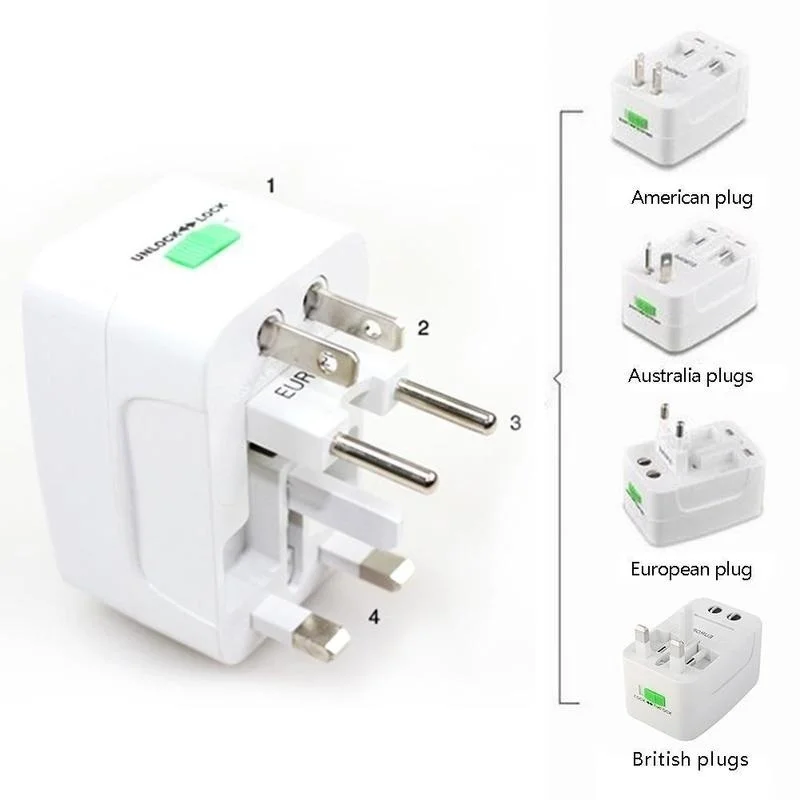 US ไปยัง EU ยุโรปและ Universal AC Power Plug ทั่วโลก Adaptor Traveling Converter (Usb)