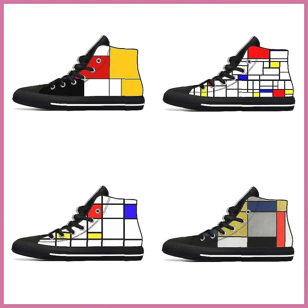 

Кеды Piet Mondrian Canvas, дышащие кроссовки с геометрическим узором для мужчин и женщин