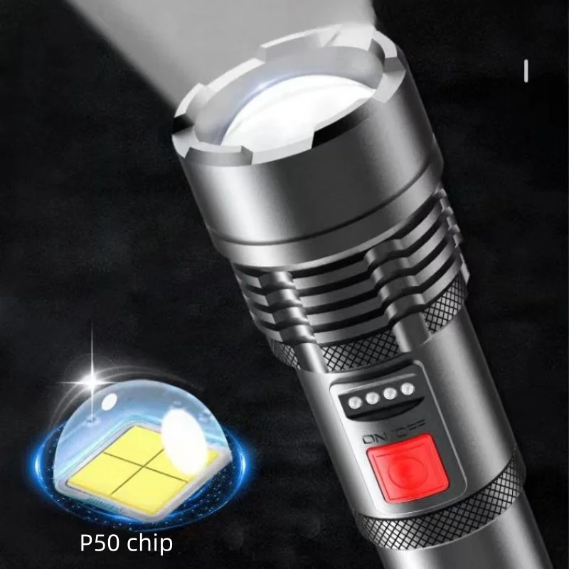 High power led flashlight five-Modes ZOOM torch light USB Rechargeable lamp 800 lumens waterproof Lantern for Night working