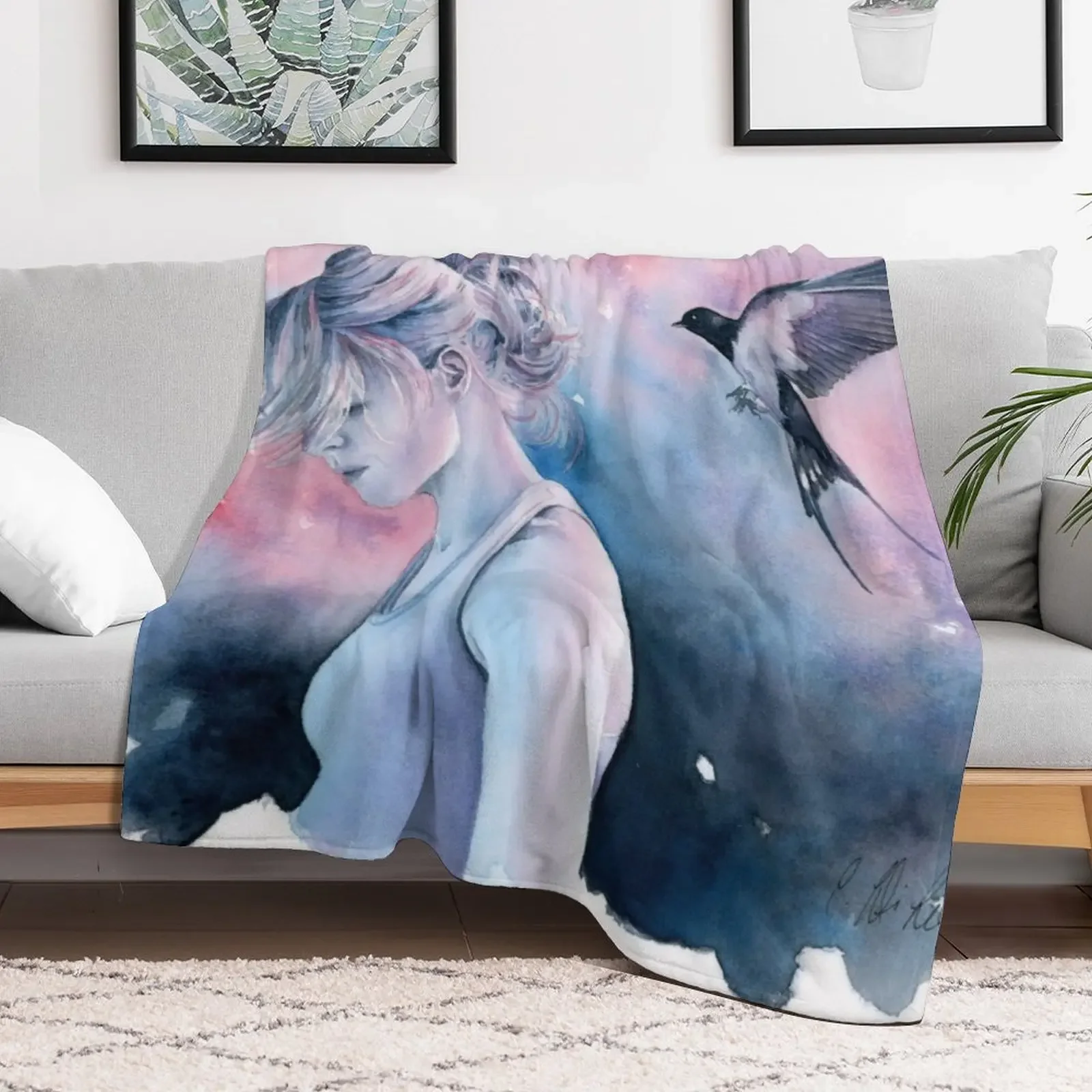 Wilderness Woman No. 4 Throw Blanket No Pilling Soft Warm Blanket for Bed