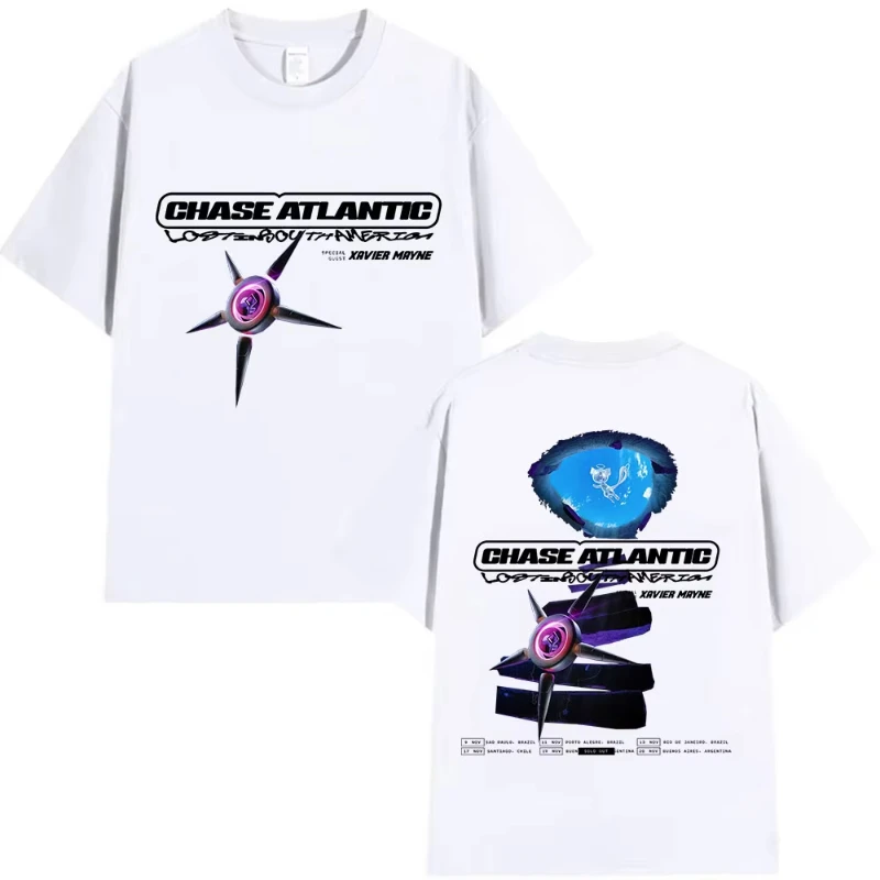 Rock Chase Atlantic Lost in South America Tour 2025 Graphic T-shirt Men's Gothic Hip Hop Short Sleeve Cotton T Shirts Streetwear