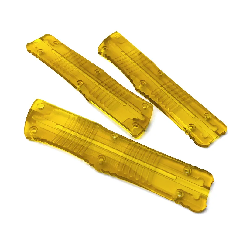 Kustom 2 warna pisau akrilik transparan skala pegangan untuk asli micromech tempur pisau trodon pegangan DIY membuat aksesoris