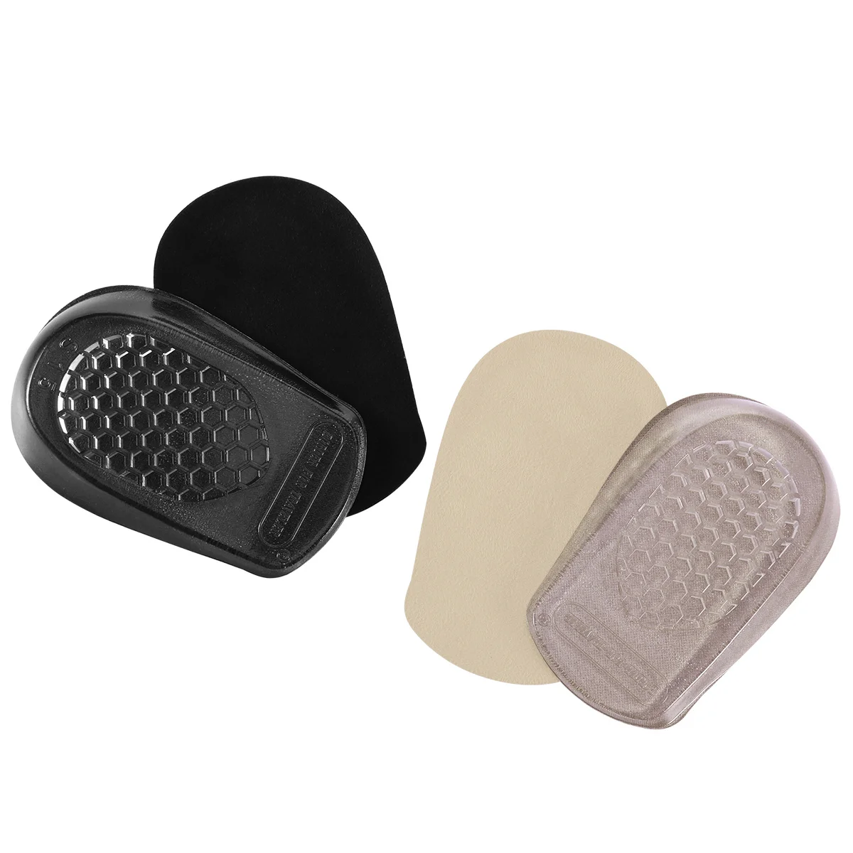

2Pairs Heel Cups Height Increase Gel Insoles Self-Adhesive Medical Silicone Shoe Inserts Pain Relief Arch Support for Sports