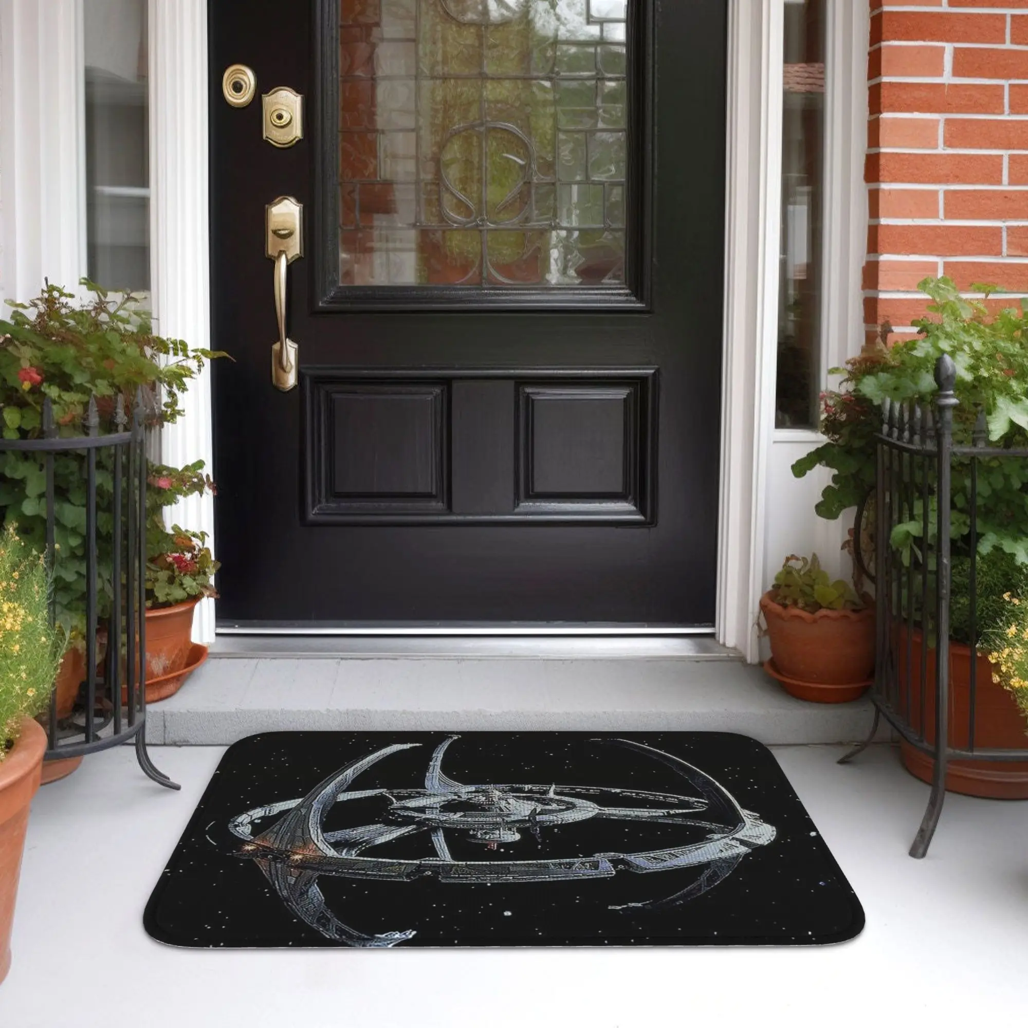 Stars Treks Deep Space Nine Logo Doormat Sand Scraping Carpet Rug Kitchen Entrance Home Floor Mat for Balcony Footpad Mats