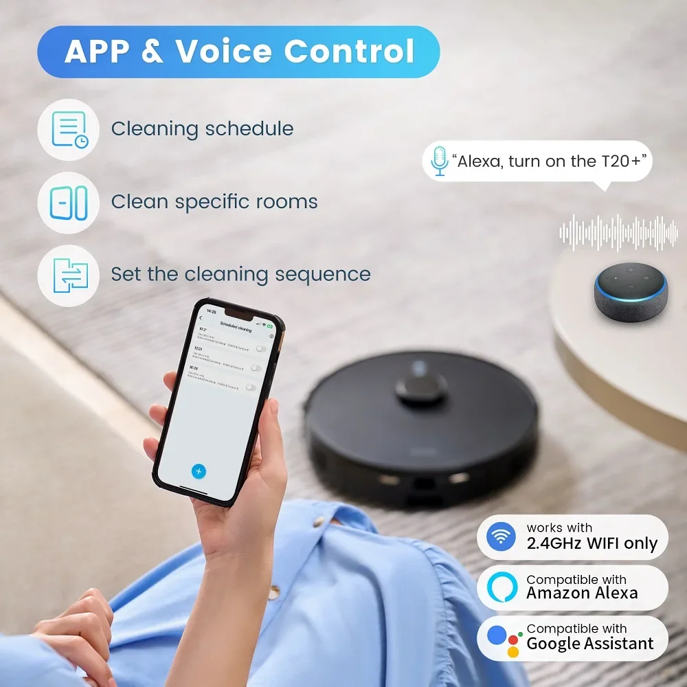 AIRROBO T20 Robot Vacuum Cleaner 2800pa Suction Self Emptying Auto Recharger Robot Sweeping Water Mop Cleaner