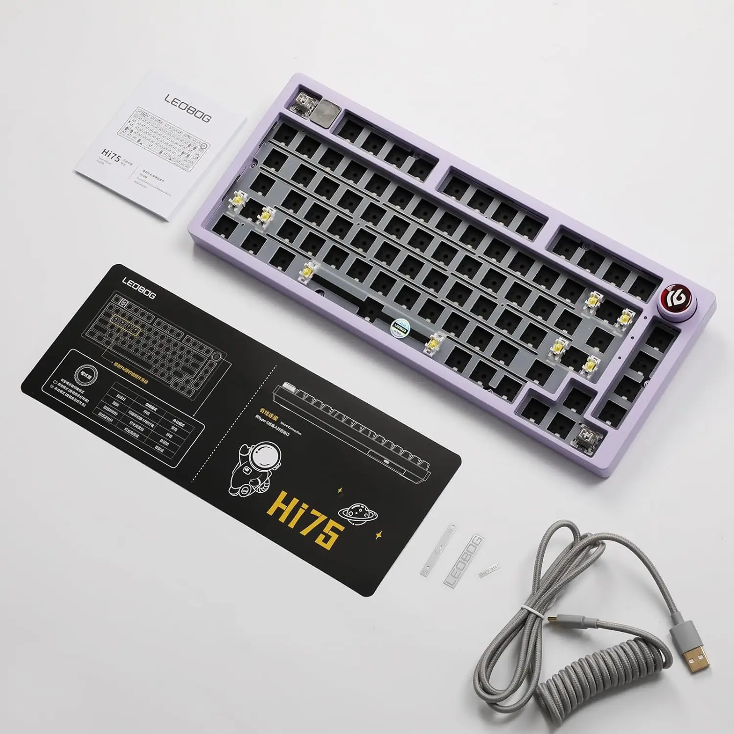 Kit Keyboard mekanis berkabel bahan Aloi aluminium, Kit Keyboard Gaming terpasang di Gasket, kenop sakelar Mode dapat ditukar panas