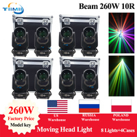 4 Flightcase 8 PCS Lyre Beam 10R 260W Moving Head Beam Light Sharpy Beam 260W Move Head Gobo Stage Wash Beam Super Bright Light