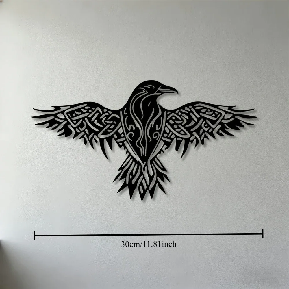 CIFBUY Iron Wall Art Celtic‑Inspired Raven Metal Sculpture Boho Decor Sign for Home Bedroom Indoor Outdoor Yard Easy Hang