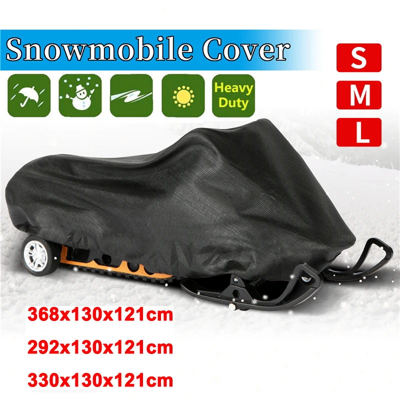 

Outdoor Snowmobile Motorcyle Cover Waterproof Dust Trailerable Sled Cover Storage Anti-UV All-Purpose Winter Ski Car Cover 3Size