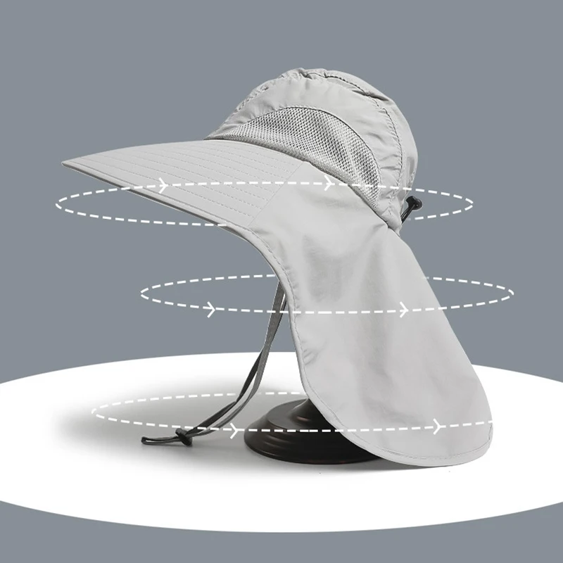 قبعة بحافة كبيرة من أشعة الشمس ، شال واقي من الشمس في الهواء الطلق ، قبعة شمس نتف الشاي ، رياضة المشي لمسافات طويلة ، 1 * ، الصيف