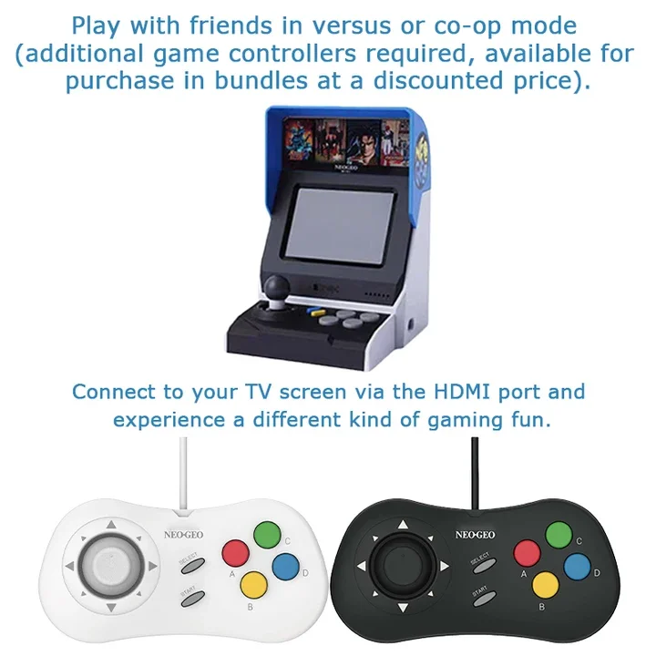 NEOGEO Mini handheld arcade game console comes with a joystick controller set and supports TV output  International Version