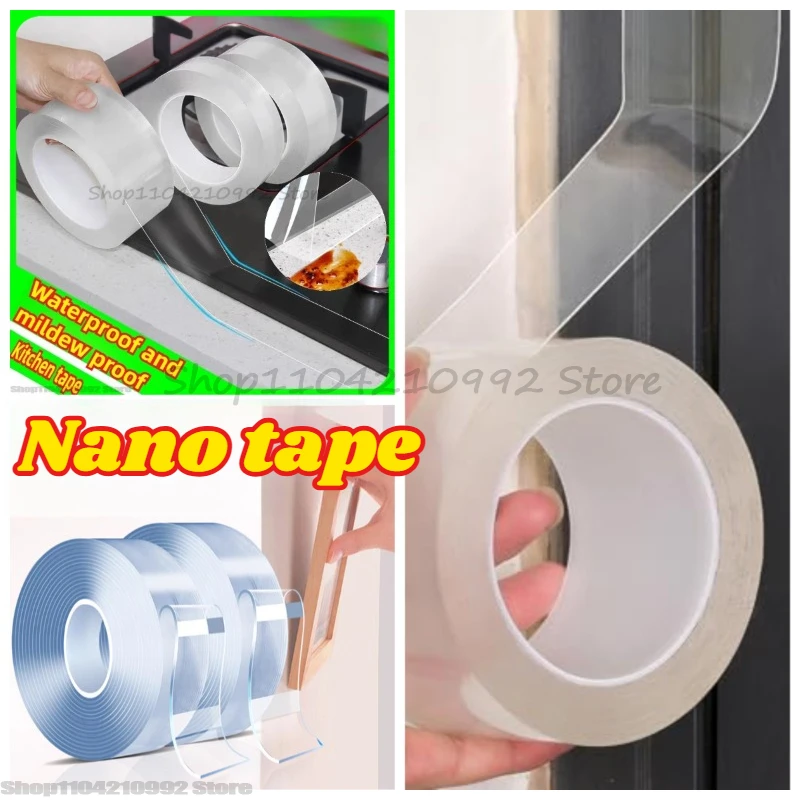 1/2/3/5M Nano Tape Tracsless Double Sided Tape Transparent No Trace Reusable Waterproof Adhesive Tape Cleanable Home