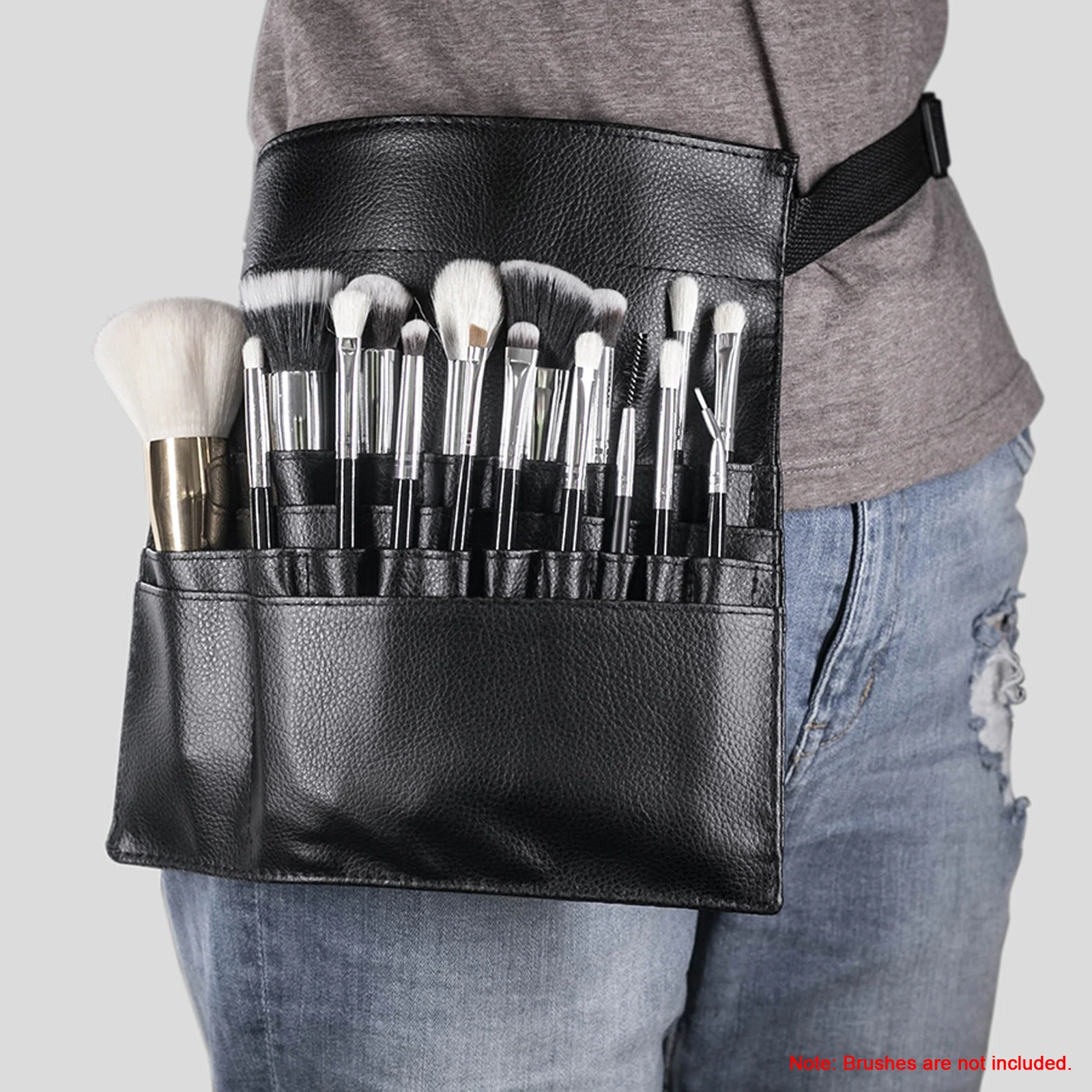 Cosmetic Bag Makeup Brush Waist Bag Holder Cosmetic Bag Multi Pockets Make-Up Tool Waist Pouch with Adjustable Belt for Men