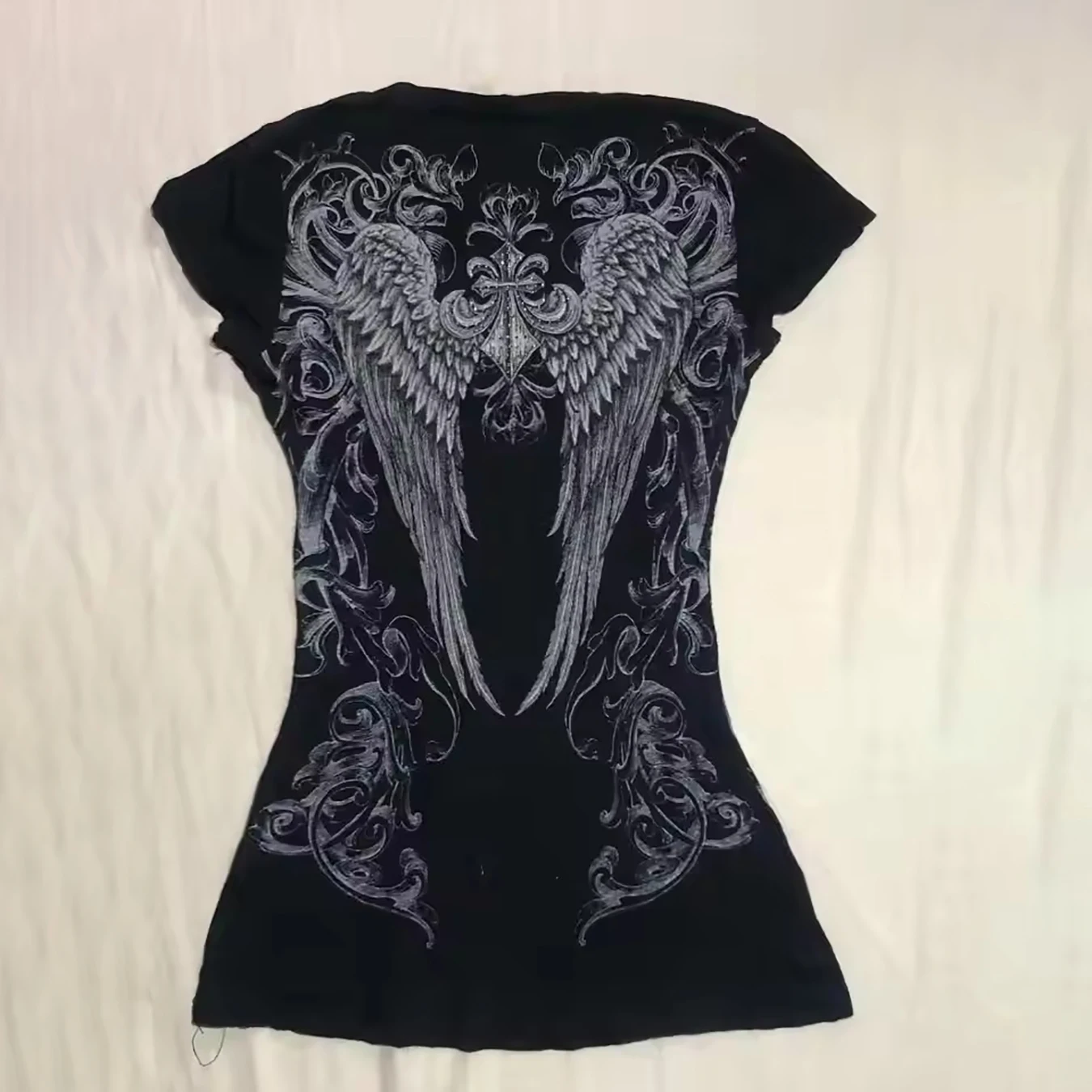 New Women's Y2K Slim Fit Short Sleeved Printed Top T-Shirt Spicy Girl Fashion Retro Women's Clothing