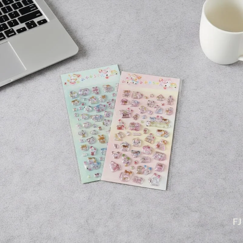 

[YU] рельефные наклейки с мультяшными животными, сделай сам, декоративные прозрачные наклейки для справочника, милые канцелярские наклейки для ноутбука, телефона, подарки