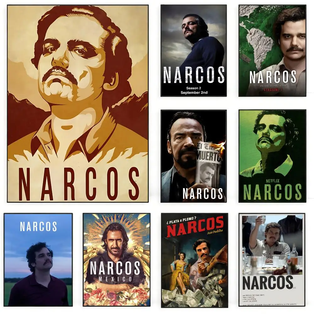 series Narcos Poster Poster Nordic HD Self-Adhesive Wall Sticker Home Café Bedroom Living Room Art Decor Gift
