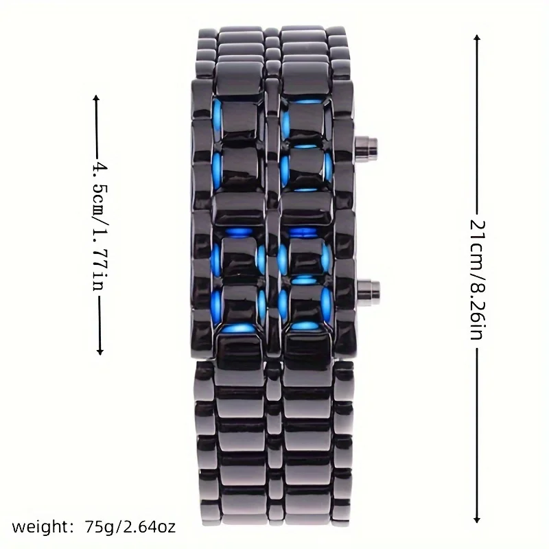 Unisex LED Lava Flow Watch - Vibrant Red & Blue Display - Stylish Digital Wristwatch - Unique Novelty Gift for Women & Men