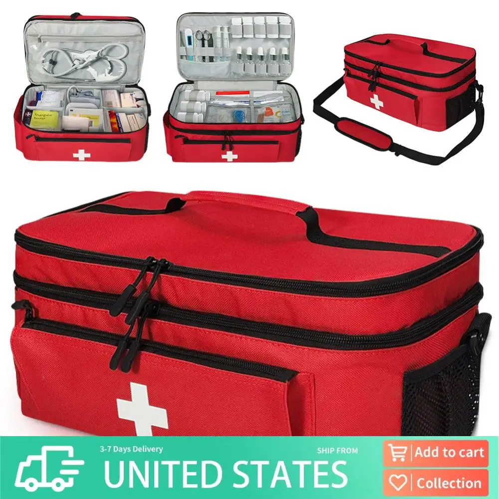 

Дорожная аптечка с застегивающимися на замок молниями, органайзер для таблеток, пустой футляр для лекарств для дома и путешествий