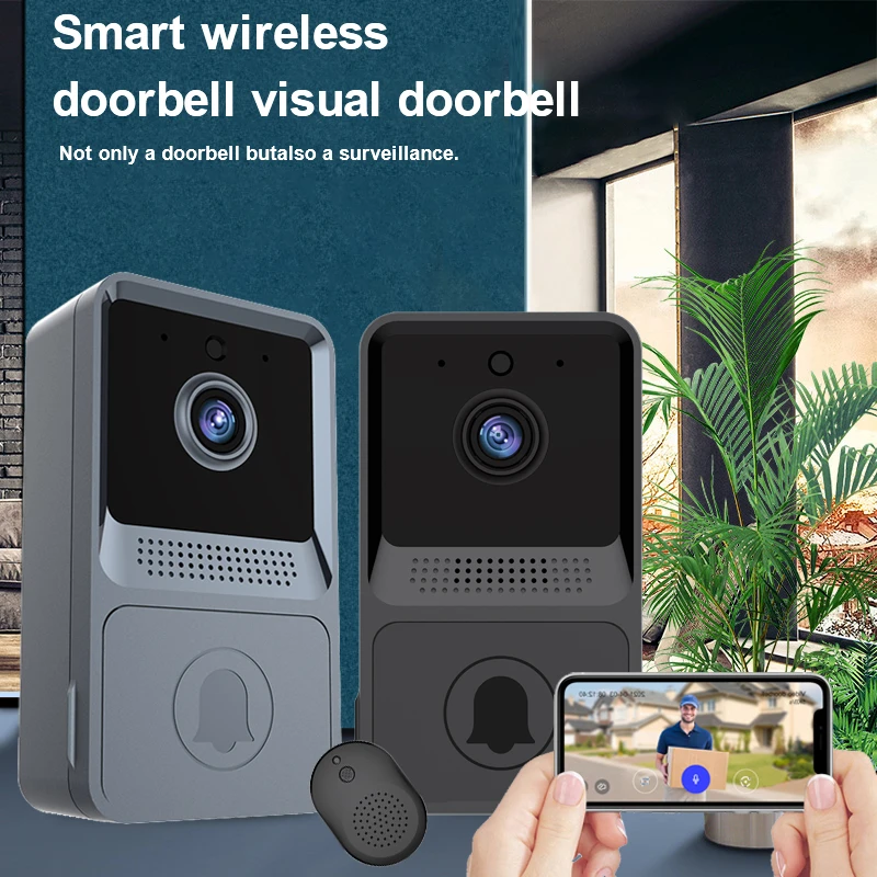 Smart Home HD High Resolution Visual Doorbell Security Video Camera Wireless Intercom with IR Night Vision Real-Time Monitoring