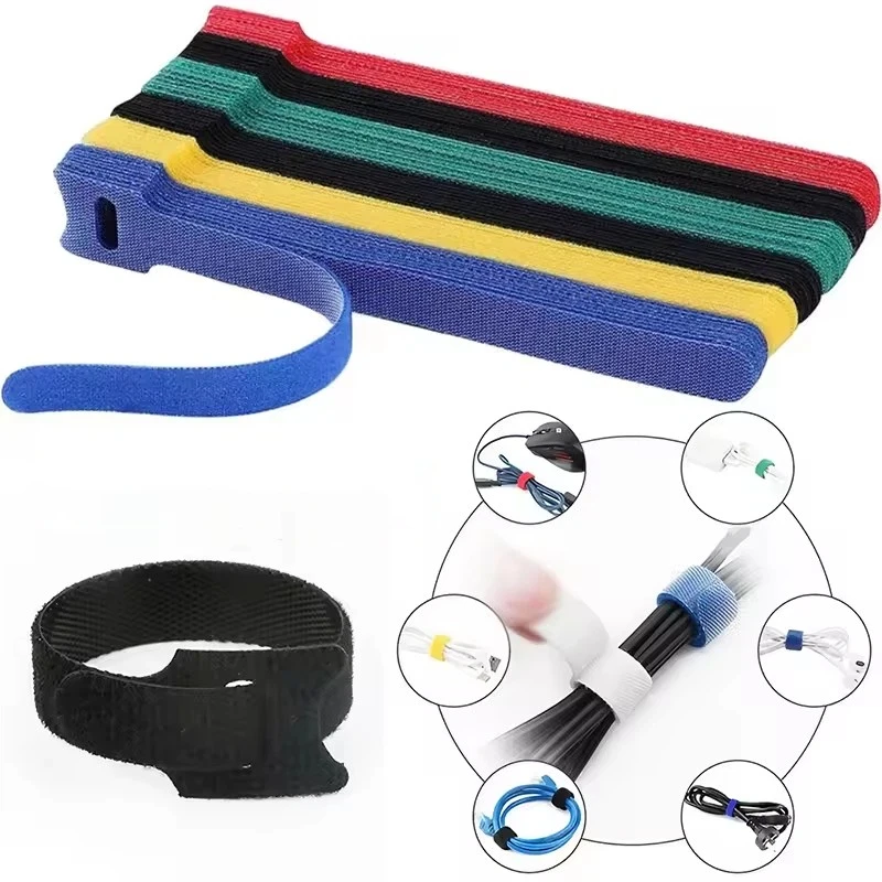 150Pcs Multi-Purpose Reusable Hook Loop Fastener Cable Straps Tape Ties Wire Cables Organizer Cord Wraps Tidy Sturdy Tool