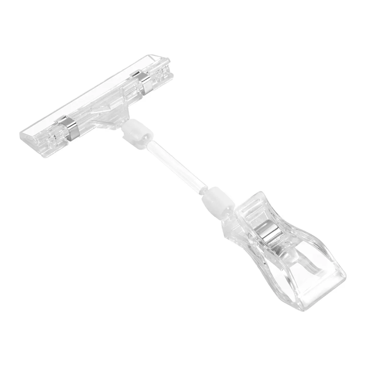 6.5" Height Transparent Plastic Double Clips Adjustable Pop Sign Card Display Holder