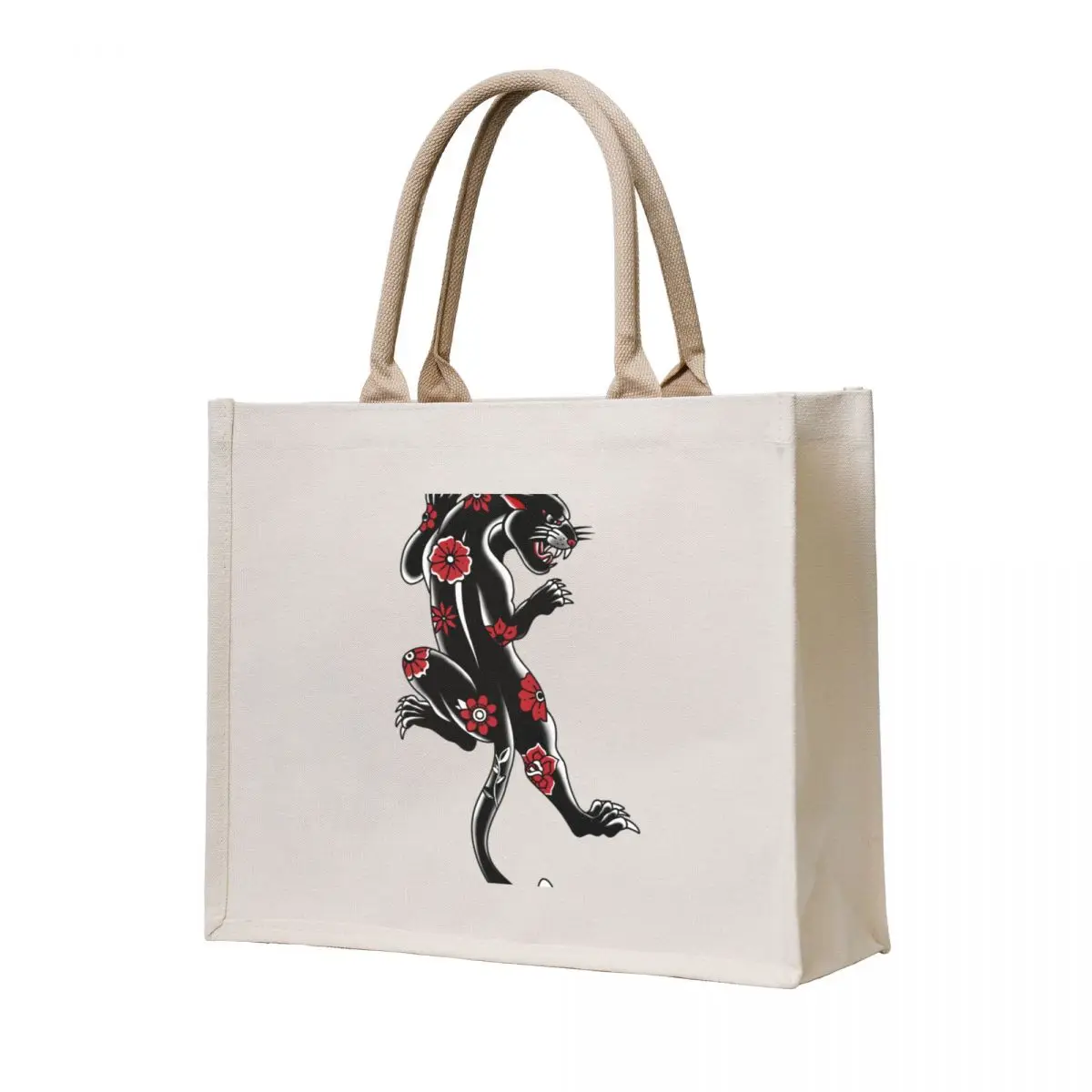 

Flower Panther Tote Bag Custom bag large size bags Cloth bag Women's tote