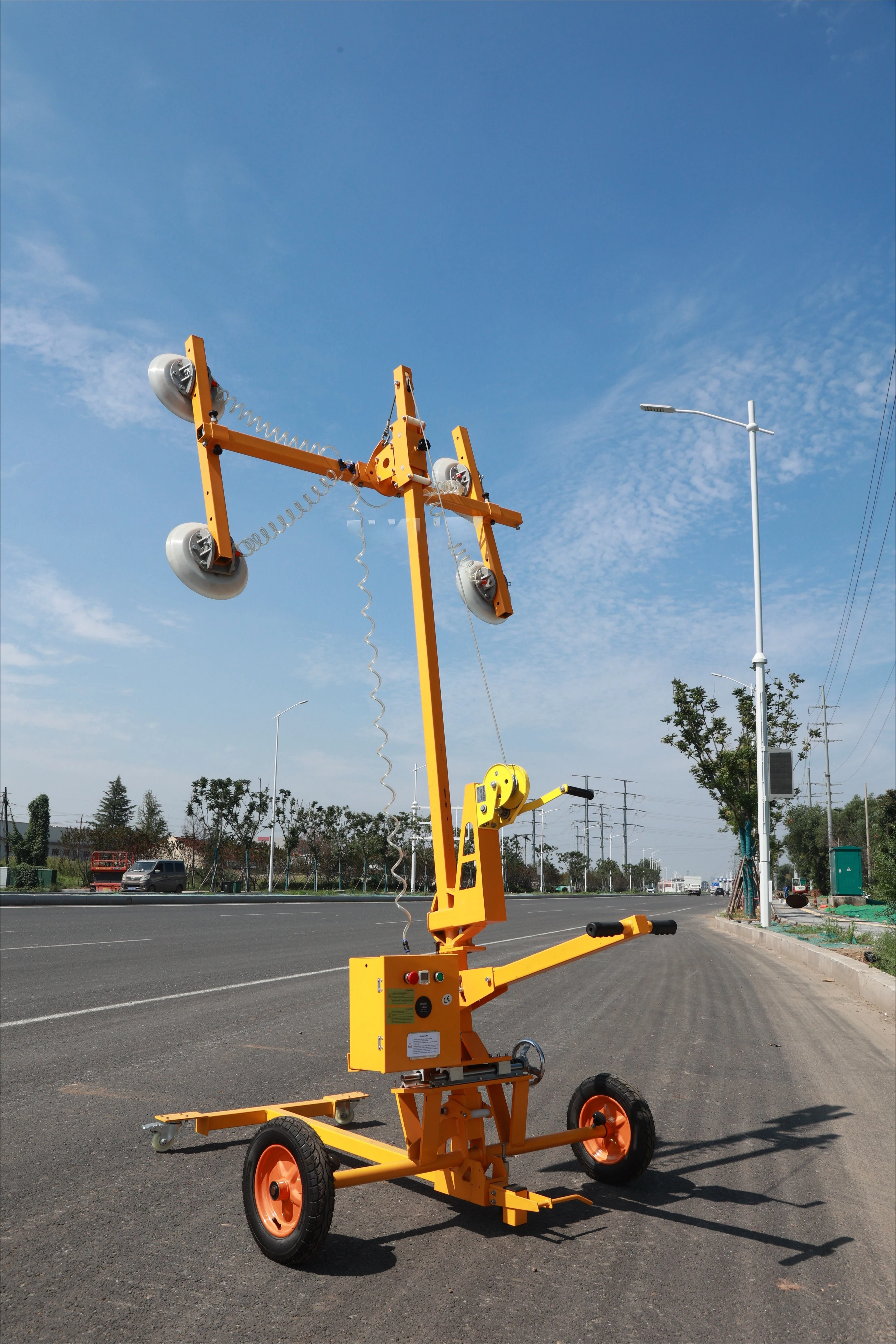 CE 200 400kg Manual Glass Mobile Vacuum Lifter Hand Cart Trolley Construction Pump Motor Gear for Sale Elevador Vidrio