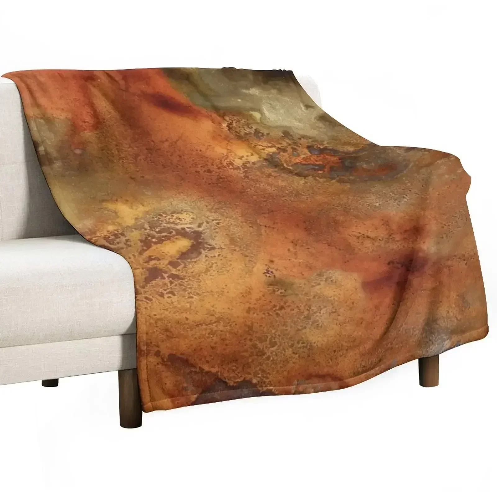 Mars' In Gold, Bronze and Copper Throw Blanket Baby Cute Plaid Plush Single Sleeping Bag Blankets