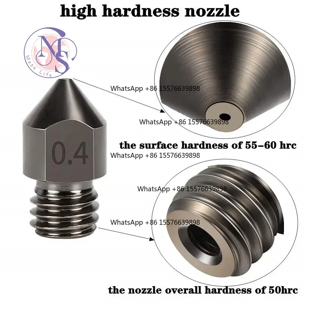 1/3/5Pcs Super Hard Steel MK7 MK8 Nozzle, 1.75mm Filament, Corrosion Resistant, 3D Printer Spare Part
