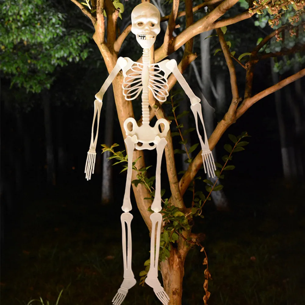 1pc 32cm Luminous  Skeleton Body Scary Halloween Toy Haunted House Tricky Prop Adornos De Halloween 2024