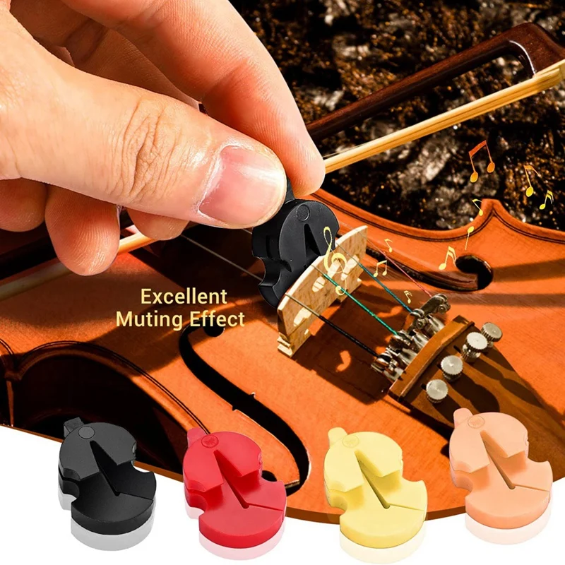 16PCS Tourte Style Violin Silencer For All Violins Small Violas Ultra Practice Silencer Black