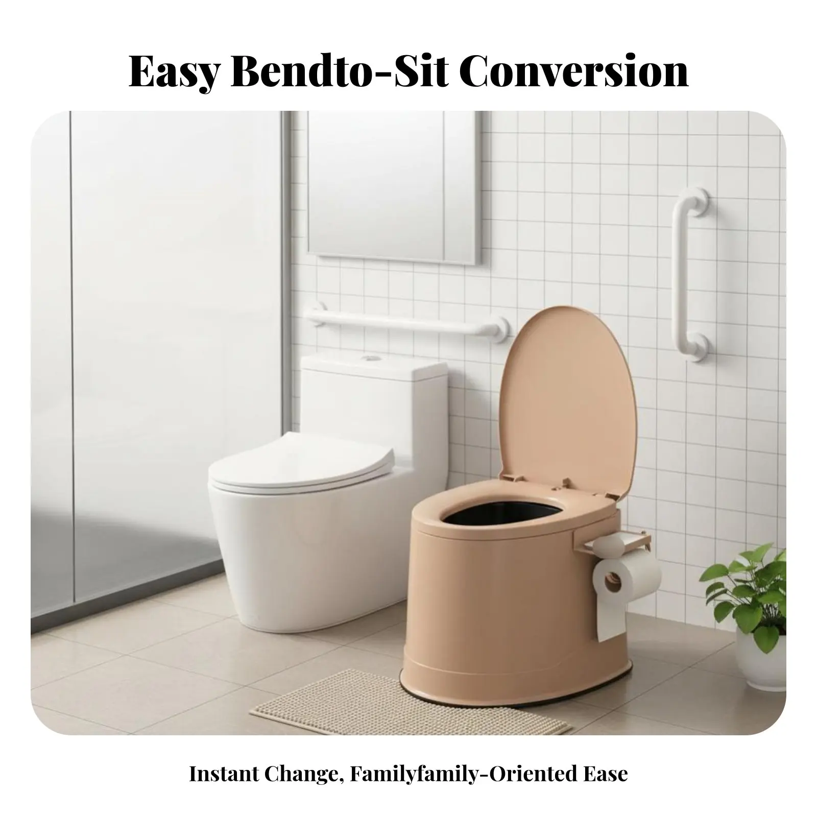 

Прикроватный туалетный стул с контейнером, опорными подлокотниками, портативный, прочная конструкция, многофункциональный (три в одном) для дома