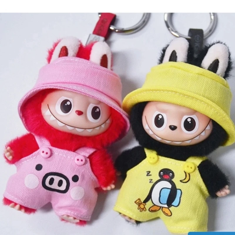 Voor Labubu 4.0 De Monsters Pin voor Overalls Kleding voor Labubu V4 Kleding Liefde Serie Pop Outfit Visser Hoed Onderdelen